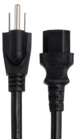 Hosa PWC-425 power cord IEC C13 connector detail showing professional audio equipment connection