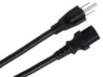Hosa PWC-450 50-foot power cord showing IEC C13 connector and NEMA 5-15P plug detail