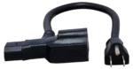 Hosa PWD-401 power cord piggyback adapter showing IEC C13 and NEMA 5-15P connectors