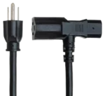 Hosa PWD-401 power cord piggyback connector showing IEC C13 to NEMA 5-15P configuration