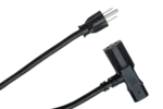 Hosa PWD-402 power cord piggyback IEC C13 connector and NEMA 5-15P plug detail view