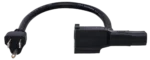 Hosa PWD-402 power cord piggyback with IEC C13 connector and NEMA 5-15P plug