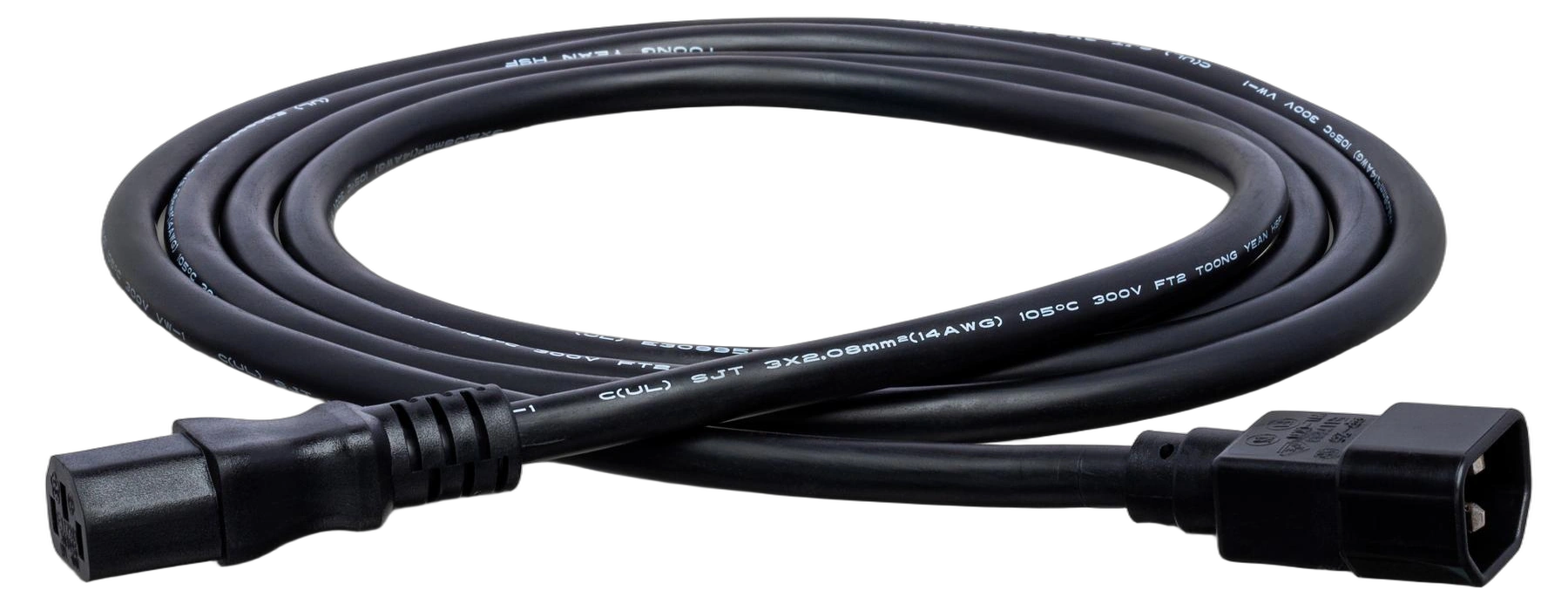 Hosa PWL-403 Power Extension Cord IEC C14 to C13 Hosa PWL-403 3-foot power extension cord with IEC C14 male and C13 female connectors