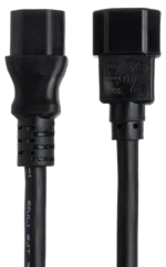 Hosa PWL-408 8-foot power extension cord IEC C14 to C13 connector detail view