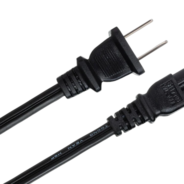 Hosa PWP-461 8-foot power cord with IEC C7 polarized connector and NEMA 1-15P plug