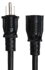 Hosa PWX-4100 100-foot power extension cord NEMA 5-15R connector close-up detail view