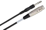 Hosa PXF-120 unbalanced interconnect cable showing XLR female and 1/4 inch TS connectors in detail