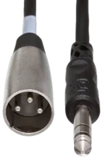 Hosa PXM-120 unbalanced interconnect cable connected between audio equipment in professional studio setup