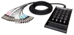 Hosa SH-16X4-100 professional stage box snake showing XLR connector panel and cable management