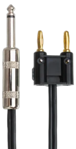 Hosa SKZ-610 speaker cable 1/4 inch TS connectors close-up detail shot