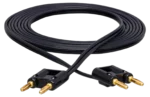Hosa SKZ-625 speaker cable with 1/4 inch TS connectors, 25 foot black zip cable detail