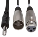 Hosa SRC-204 insert cable connected to professional audio mixer and XLR equipment in studio setup
