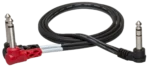 Hosa STP-201 insert cable showing 1/4 inch TRS and dual TS connectors close-up