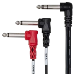 Hosa STP-201RR insert cable with right-angle 1/4 inch TRS connectors and dual outputs