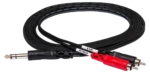 Hosa TRS-204 insert cable with 1/4 inch TRS connector and dual RCA connectors, 4 meter length