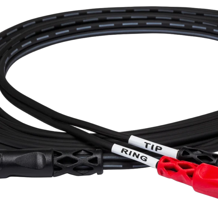 Hosa TRS-204 insert cable with 1/4 inch TRS connector and dual RCA connectors, 4 meter length