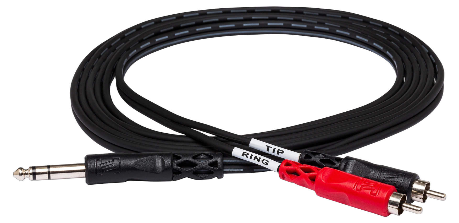 Hosa TRS-204 Insert Cable 1/4 TRS to RCA Hosa TRS-204 insert cable with 1/4 inch TRS connector and dual RCA connectors, 4 meter length