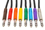 Hosa TTS-890 balanced patch cables showing gold-plated connectors and professional construction detail