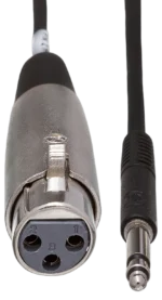 Hosa TTX-103F balanced interconnect cable connected between professional audio mixer and speaker amplifier