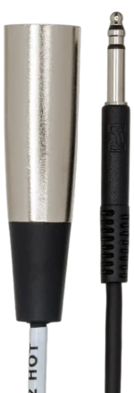 Hosa TTX-103M balanced interconnect cable showing TT and XLR male connectors with gold-plated contacts