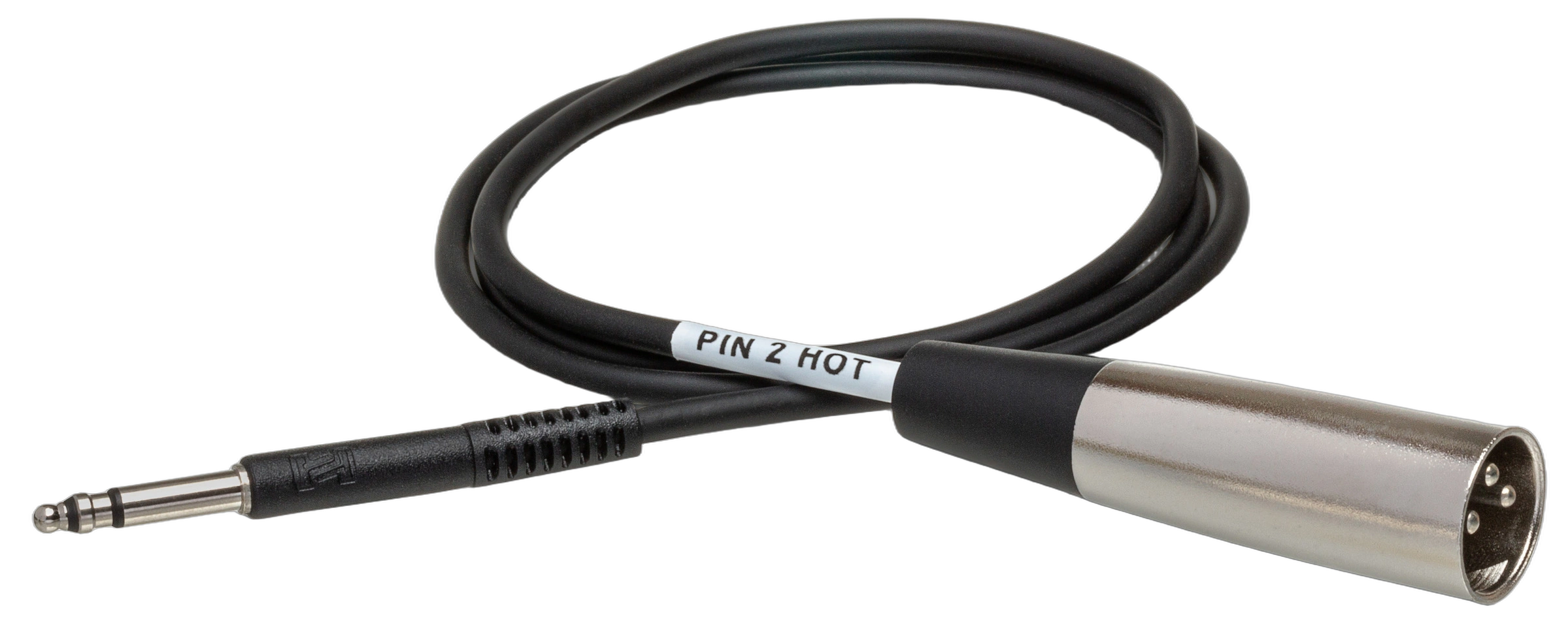 Hosa TTX-103M Balanced Interconnect Cable Front View Hosa TTX-103M balanced interconnect cable with TT TRS to XLR male connectors, 3-foot length