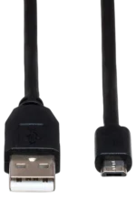 Hosa USB-206AC high speed USB cable Type A to Micro-B connector side profile view