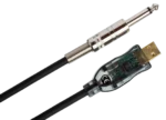 Hosa USQ-110 TRACKLINK guitar to USB interface showing connector ports and cable assembly