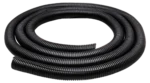 Hosa WHD-410 black split-loom cable organizer coiled showing 1-inch diameter and flexible tubing