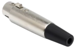 Hosa XLF-035 XLR female connector showing gold-plated contacts and durable construction details