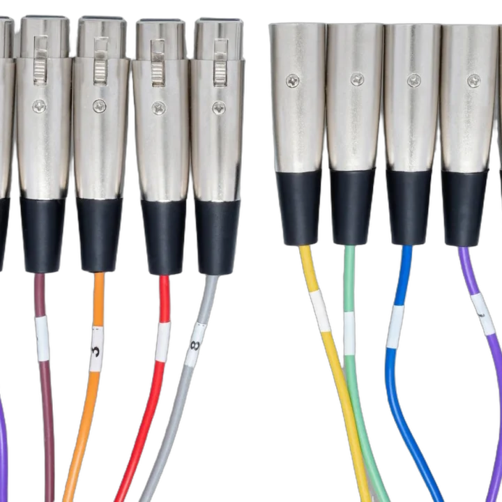 Hosa XLR-802 balanced snake cable showing XLR female and male connectors with gold-plated pins