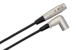 Hosa XRR-103 balanced XLR interconnect cable showing right-angle connector detail and construction