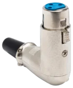 Hosa XRR-318F right-angle XLR female connector with gold-plated contacts and black housing