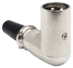 Hosa XRR-318M right-angle XLR male connector with gold-plated contacts and black housing