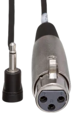 Hosa XVM-305F XLR female to 3.5mm TS microphone cable connected to camcorder recording setup