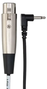Hosa XVM-305F camcorder microphone cable with XLR female and right-angle 3.5mm TS connectors