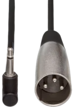 Hosa XVM-305M camcorder microphone cable connected to professional video recording setup