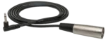 Hosa XVM-305M camcorder microphone cable with right-angle 3.5mm TS connector and XLR male end