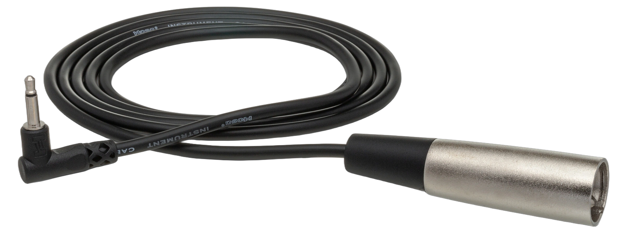 Hosa XVM-305M Camcorder Microphone Cable 5ft Hosa XVM-305M camcorder microphone cable with right-angle 3.5mm TS connector and XLR male end