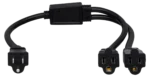 Hosa YAC-407 power extension Y cable with dual NEMA 5-15R outlets and single NEMA 5-15P plug
