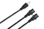 Hosa YIE-406 power Y cable with dual IEC C13 connectors and NEMA 5-15P plug