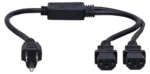 Hosa YIE-406 power Y cable with dual IEC C13 connectors and NEMA 5-15P plug, 1.5 feet