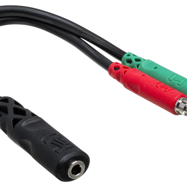 Hosa YMM-107 headset microphone breakout cable with 3.5mm TRRS and dual TRS connectors