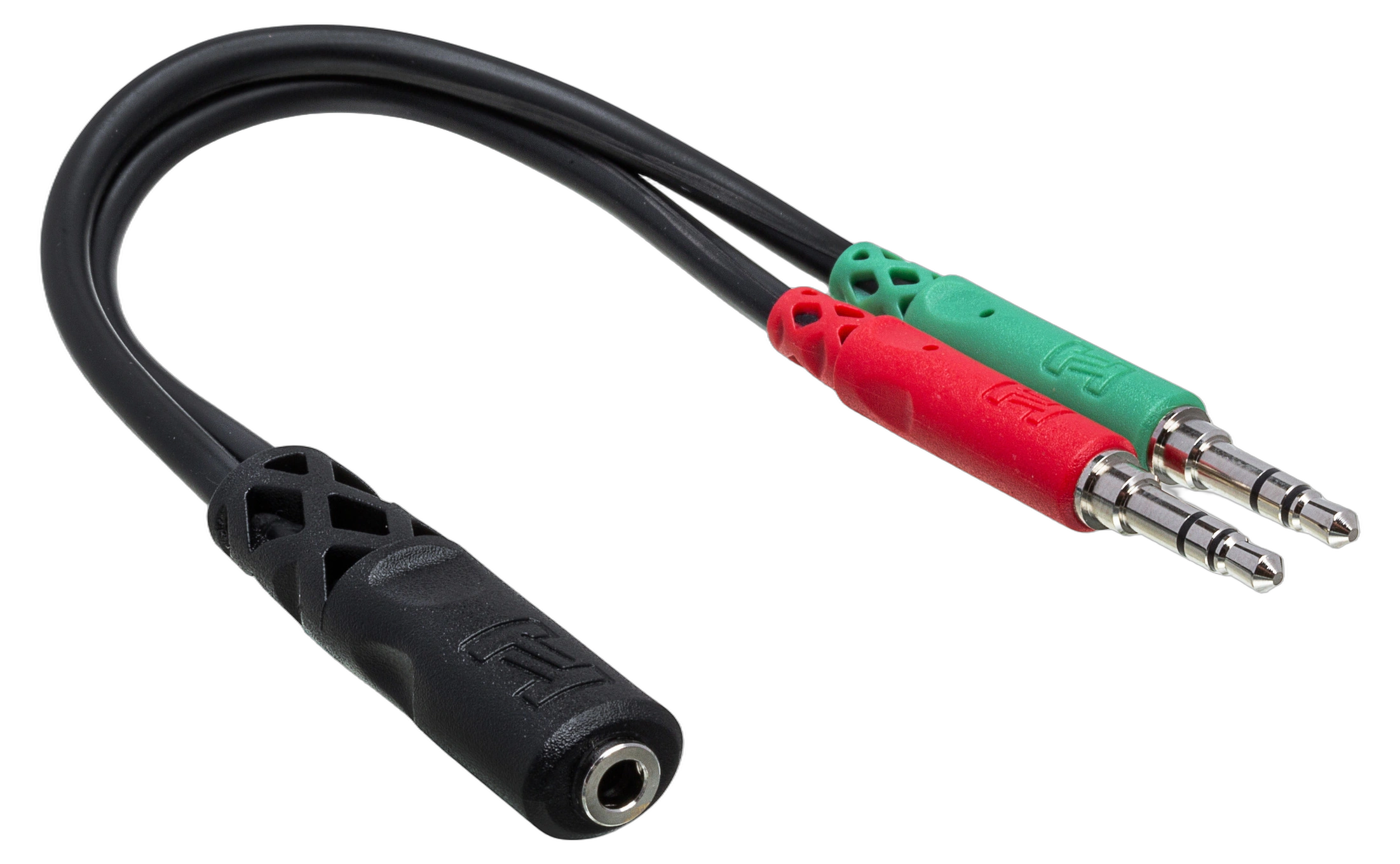 Hosa YMM-107 Headset Mic Breakout Cable 3.5mm Hosa YMM-107 headset microphone breakout cable with 3.5mm TRRS and dual TRS connectors
