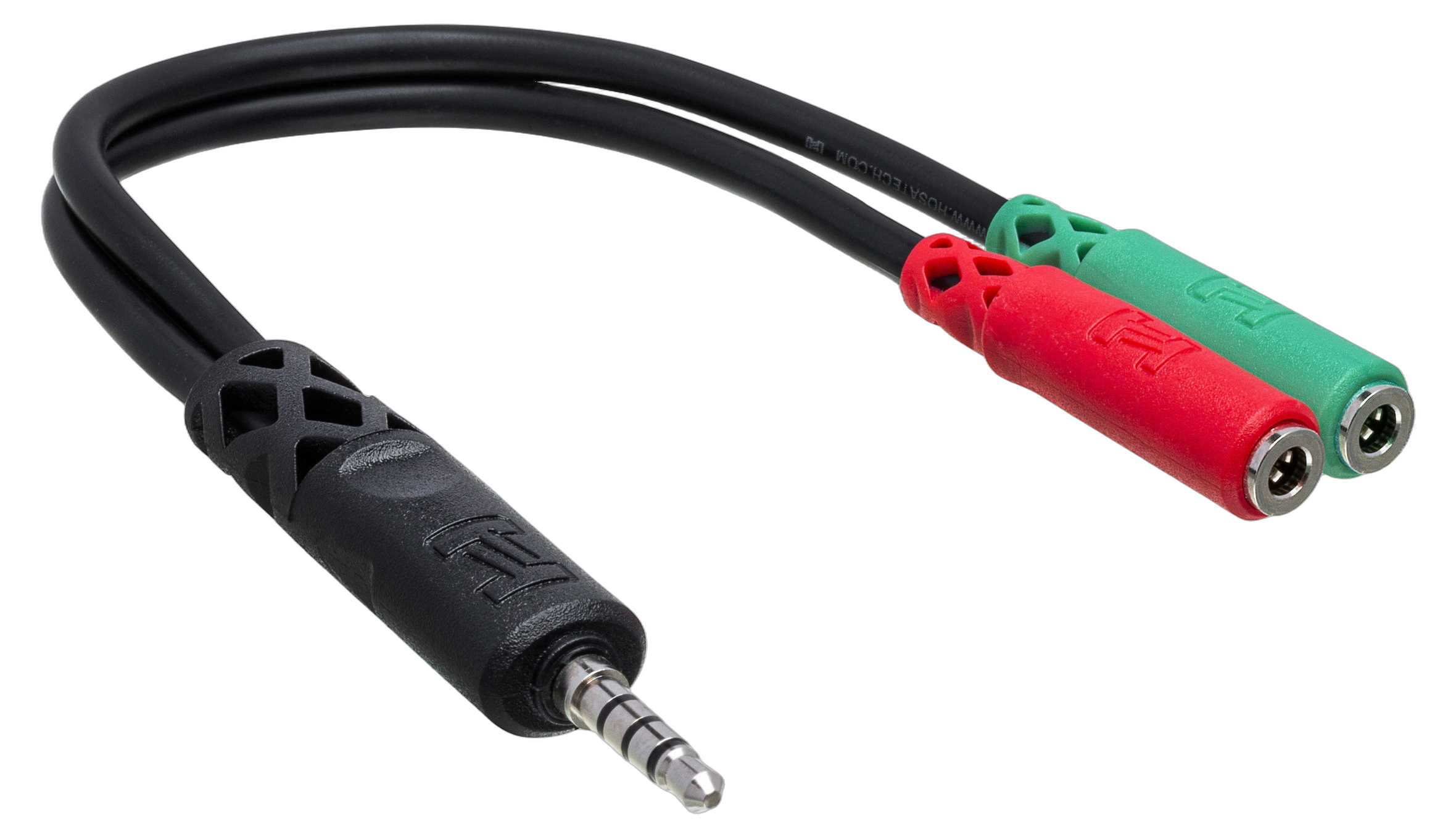 Hosa YMM-108 Headset Mic Breakout Cable 3.5mm Hosa YMM-108 headset microphone breakout cable with 3.5mm TRRS to dual 3.5mm connectors