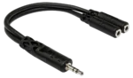 Hosa YMM-232 Y cable with 3.5mm TRS male connector and dual 3.5mm TRSF female connectors