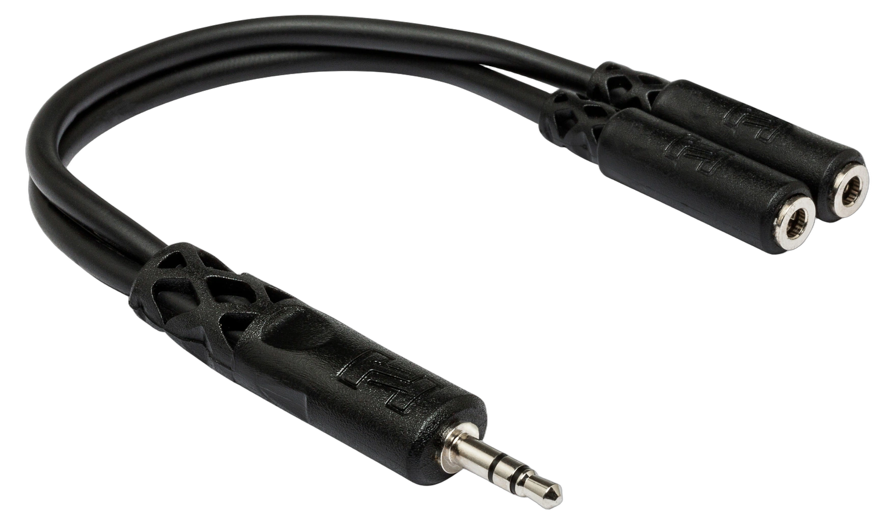 Hosa YMM-232 Y Cable 3.5mm TRS Splitter Hosa YMM-232 Y cable with 3.5mm TRS male connector and dual 3.5mm TRSF female connectors