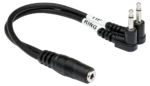 Hosa YMM-492 air travel headphone adapter with dual 3.5mm TS connectors and single 3.5mm TRSF output