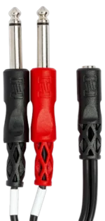 Hosa YMP-434 stereo breakout cable connected to audio equipment demonstrating typical studio application