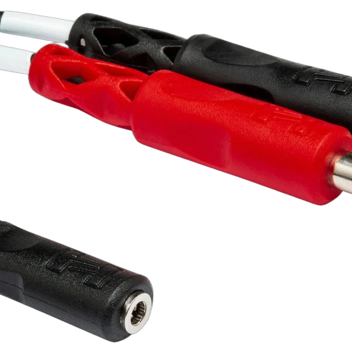 Hosa YMP-434 stereo breakout cable with 3.5mm TRSF connector and dual 1/4 inch TS connectors