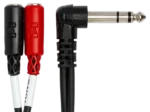 Hosa YPM-523 stereo breakout cable connected to audio equipment demonstrating real-world application